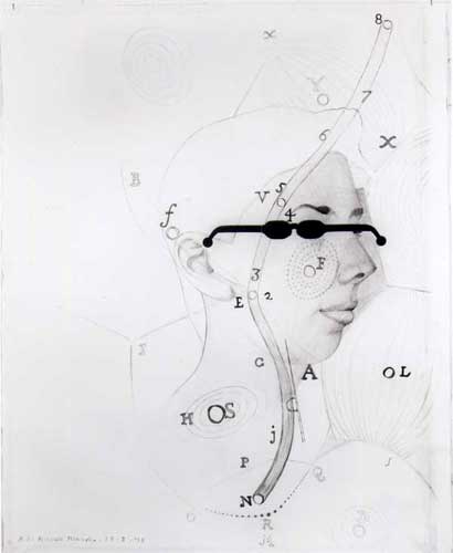 3D philosophia/ RD - tekening/collage - 122 x 100 cm